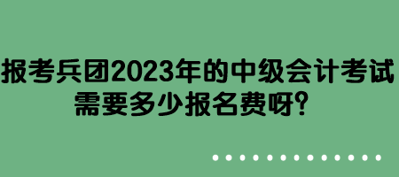 報(bào)考兵團(tuán)2023年的中級(jí)會(huì)計(jì)考試需要多少報(bào)名費(fèi)呀？