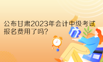 公布甘肅2023年會(huì)計(jì)中級(jí)考試報(bào)名費(fèi)用了嗎？