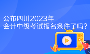 公布四川2023年會計中級考試報名條件了嗎？