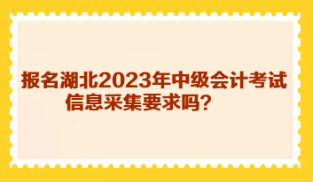 報名湖北2023年中級會計考試信息采集要求嗎？