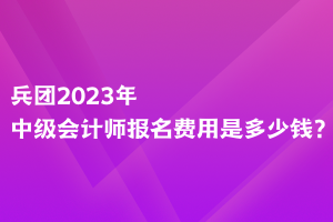 兵團2023年中級會計師報名費用是多少錢？