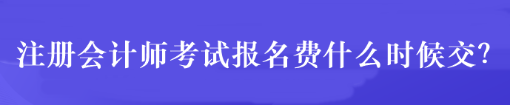 注冊(cè)會(huì)計(jì)師考試報(bào)名費(fèi)什么時(shí)候交？