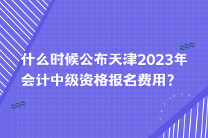 什么時候公布天津2023年會計中級資格報名費用？