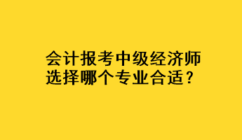 會(huì)計(jì)報(bào)考中級(jí)經(jīng)濟(jì)師選擇哪個(gè)專業(yè)合適？