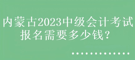 內(nèi)蒙古2023中級會計考試報名需要多少錢？