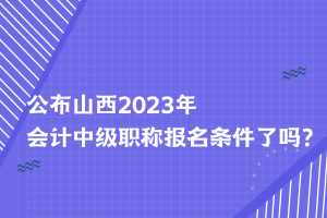 公布山西2023年會(huì)計(jì)中級(jí)職稱(chēng)報(bào)名條件了嗎？