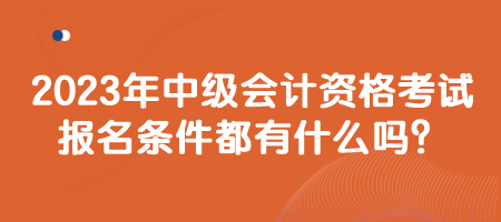 2023年中級會(huì)計(jì)資格考試報(bào)名條件都有什么嗎？