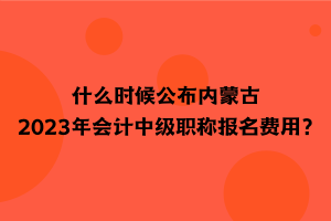 什么時(shí)候公布內(nèi)蒙古2023年會(huì)計(jì)中級(jí)職稱報(bào)名費(fèi)用？