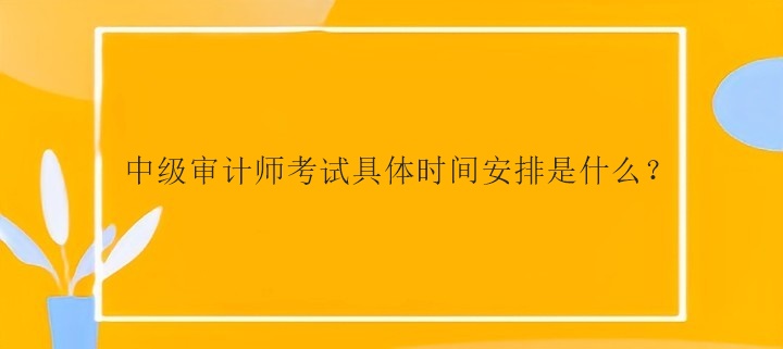 中級(jí)審計(jì)師考試具體時(shí)間安排是什么？