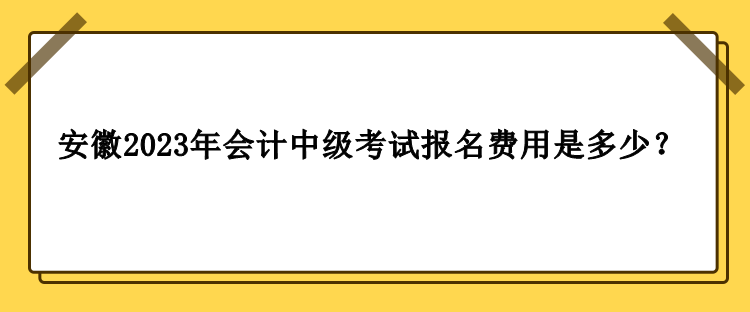 安徽2023年會計中級考試報名費用是多少？