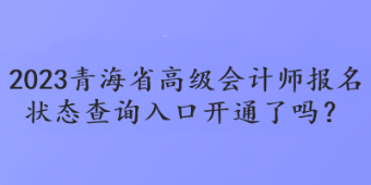 2023青海省高級會計師報名狀態(tài)查詢入口開通了嗎？