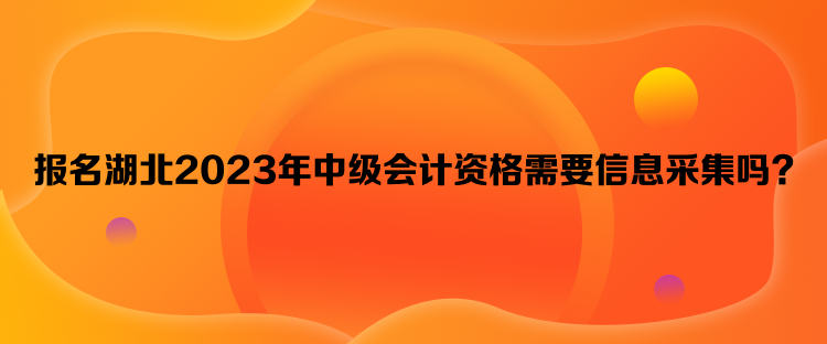 報(bào)名湖北2023年中級(jí)會(huì)計(jì)資格需要信息采集嗎？