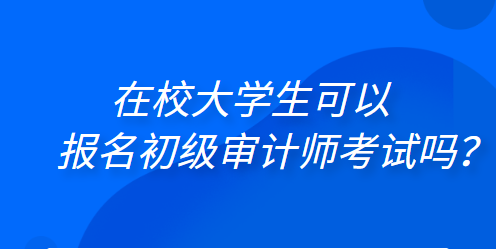 在校大學(xué)生可以報(bào)名初級審計(jì)師考試嗎？