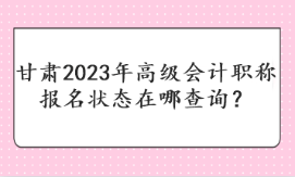 甘肅2023年高級會計職稱報名狀態(tài)在哪查詢？