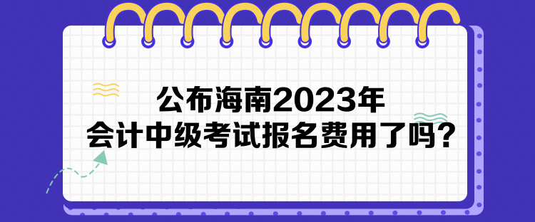 公布海南2023年會(huì)計(jì)中級(jí)考試報(bào)名費(fèi)用了嗎？