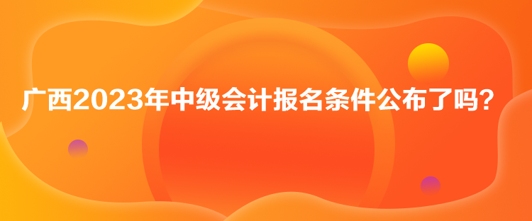 廣西2023年中級會計(jì)報(bào)名條件公布了嗎？