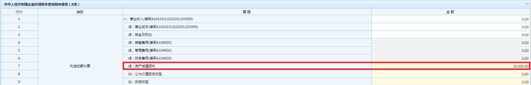 納稅申報(bào)表（A類(lèi)）