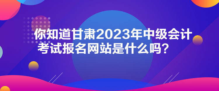 你知道甘肅2023年中級會計考試報名網(wǎng)站是什么嗎？