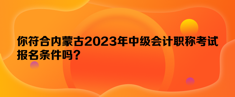 你符合內(nèi)蒙古2023年中級(jí)會(huì)計(jì)職稱考試報(bào)名條件嗎？