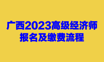 廣西2023高級經濟師報名及繳費流程