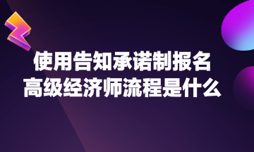 使用告知承諾制報(bào)名高級(jí)經(jīng)濟(jì)師流程是什么？