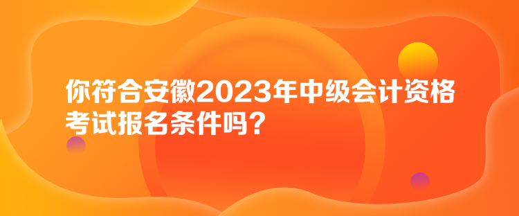 你符合安徽2023年中級(jí)會(huì)計(jì)資格考試報(bào)名條件嗎？