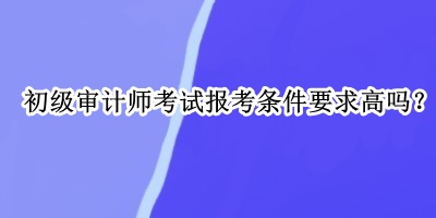 初級審計師考試報考條件要求高嗎？