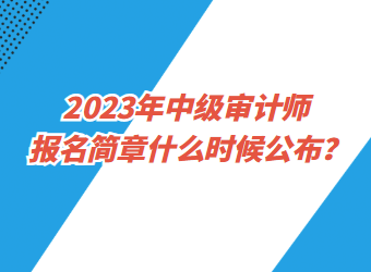 2023年中級(jí)審計(jì)師報(bào)名簡(jiǎn)章什么時(shí)候公布？