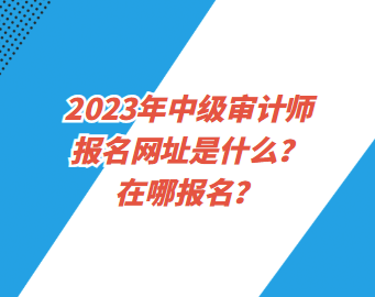 2023年中級(jí)審計(jì)師報(bào)名網(wǎng)址是什么？在哪報(bào)名？