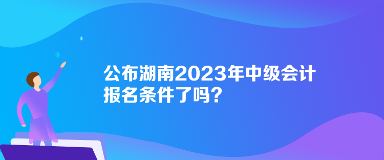 公布湖南2023年中級會計(jì)報(bào)名條件了嗎？