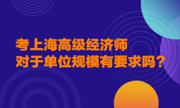 考上海高級(jí)經(jīng)濟(jì)師，對(duì)于單位規(guī)模有要求嗎？