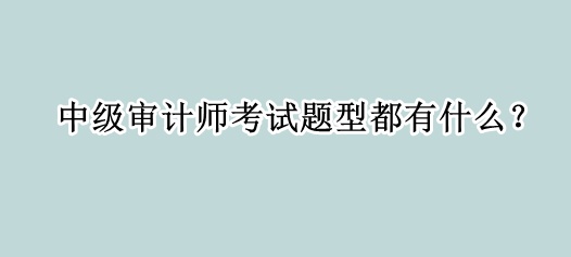 中級(jí)審計(jì)師考試題型都有什么？