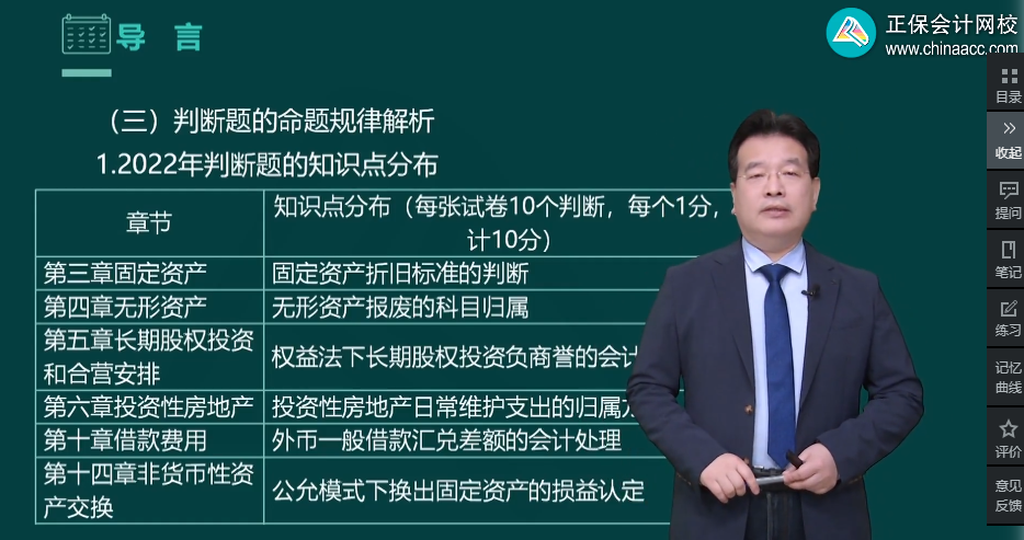 高志謙老師強勢整理！中級會計實務知識點分布-判斷題