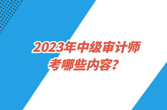 2023年中級(jí)審計(jì)師考哪些內(nèi)容？