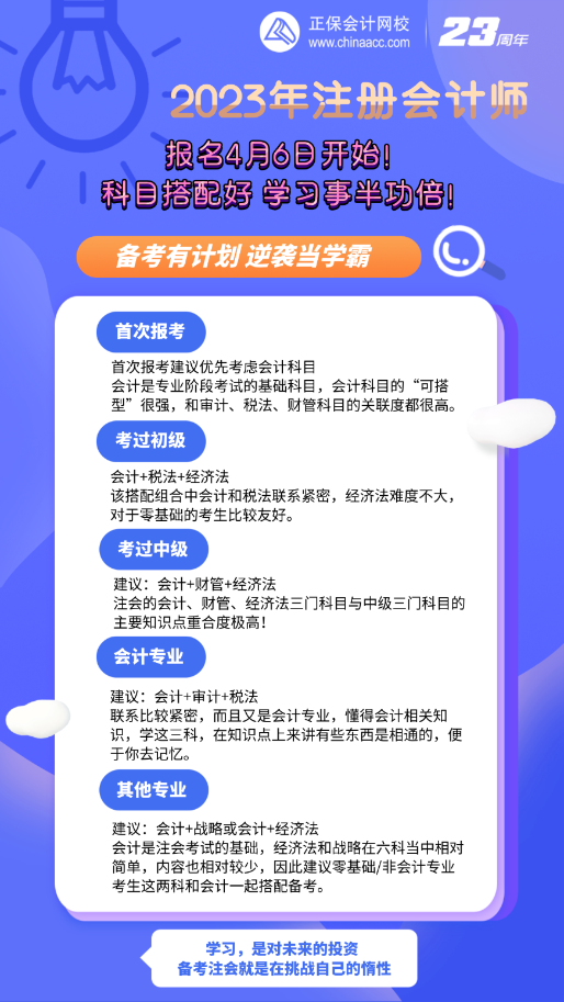 還沒決定報考哪科？注會報名4月6日開始 科目搭配攻略！速看>