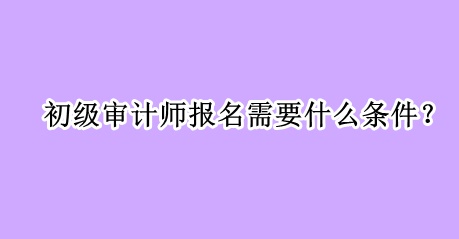 初級審計師報名需要什么條件？