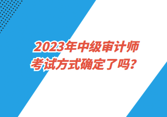 2023年中級審計師考試方式確定了嗎？