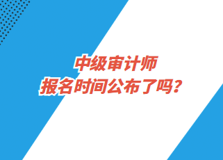 中級審計(jì)師報(bào)名時(shí)間公布了嗎？