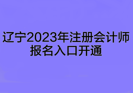 遼寧2023年注冊會計(jì)師報(bào)名入口開通~趕快來報(bào)名啦！