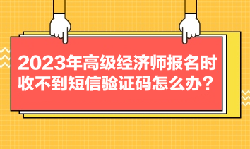 2023年高級(jí)經(jīng)濟(jì)師報(bào)名時(shí)收不到短信驗(yàn)證碼怎么辦？