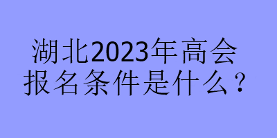 湖北2023年高會(huì)報(bào)名條件是什么？