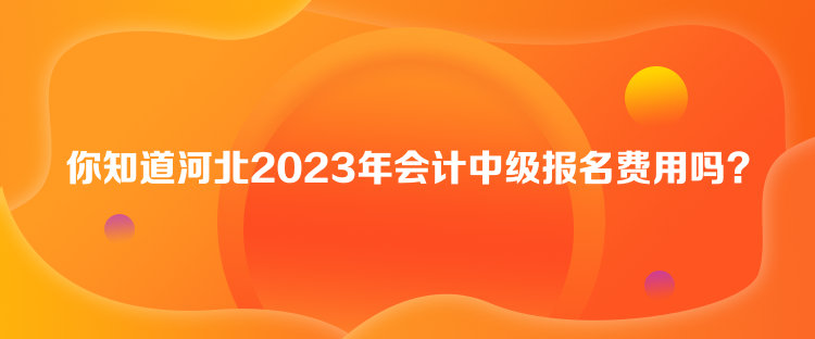 你知道河北2023年會計中級報名費用嗎？