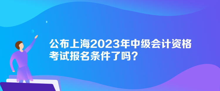 公布上海2023年中級會計資格考試報名條件了嗎？