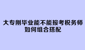 大專剛畢業(yè)能不能報(bào)考稅務(wù)師呢？如何組合搭配？