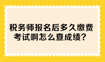 稅務(wù)師報名后多久繳費考試啊怎么查成績