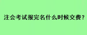 注會考試報完名什么時候交費？