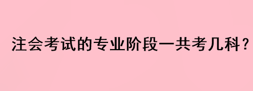 注會考試的專業(yè)階段一共考幾科？