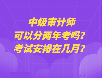 中級(jí)審計(jì)師可以分兩年考嗎？考試安排在幾月？