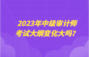 2023年中級審計(jì)師考試大綱變化大嗎？