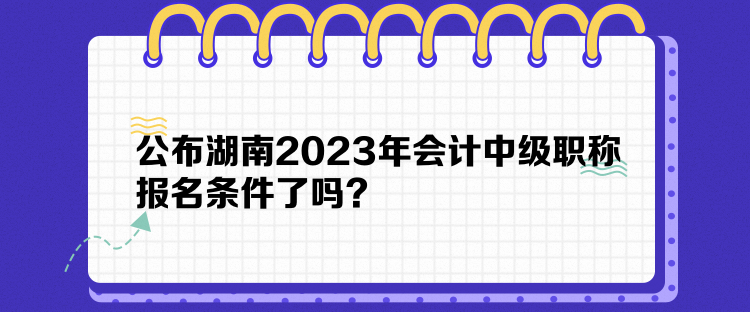 公布湖南2023年會計中級職稱報名條件了嗎？